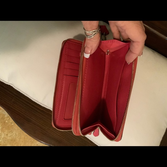 Pink Coach Wristlet with Silver Hardware - Picture 3 of 4